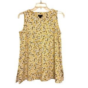 2/$30 J.Jill Wearever Yellow Floral Sleeveless Swing Tank Top Size Small NWT